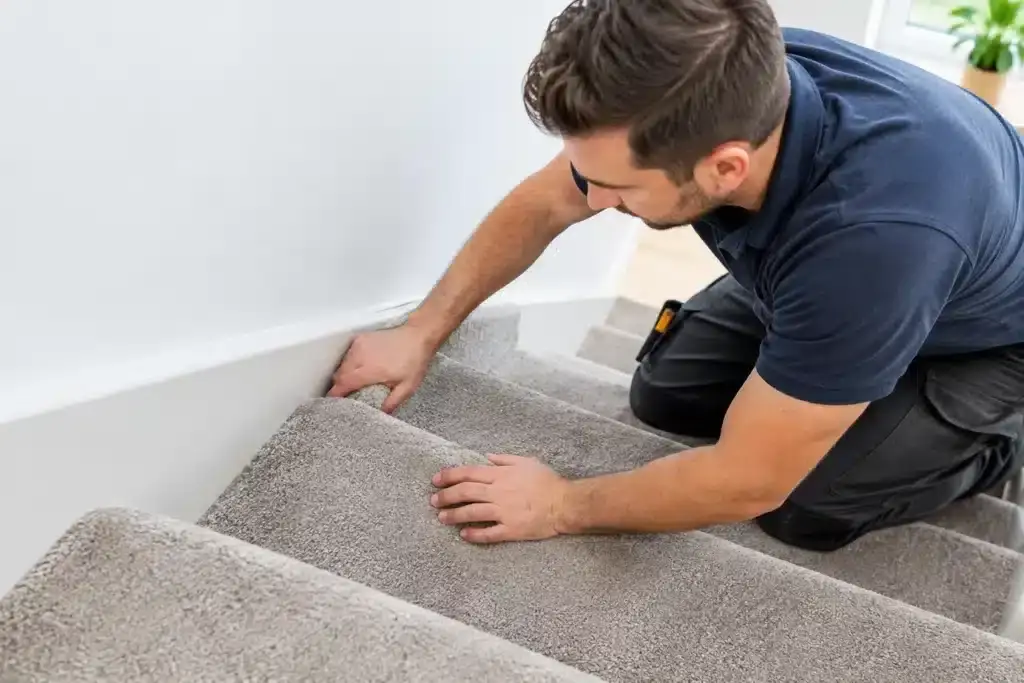 Trap bekleden met tapijt voor warmte en grip